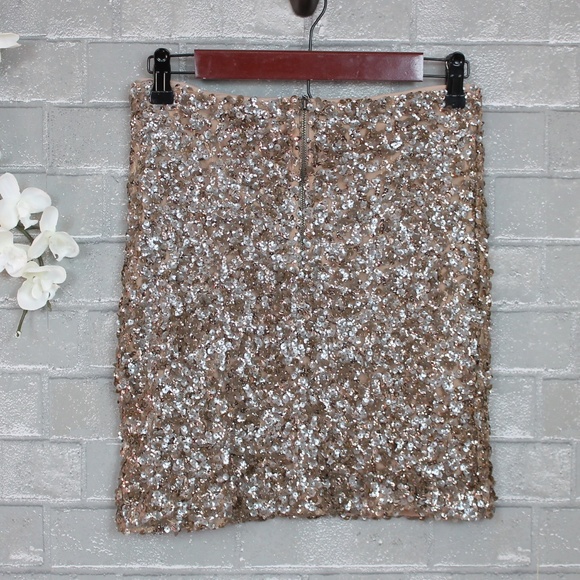 Free People Sequin Zip Front Mini Skirt NWOT - Picture 3 of 8